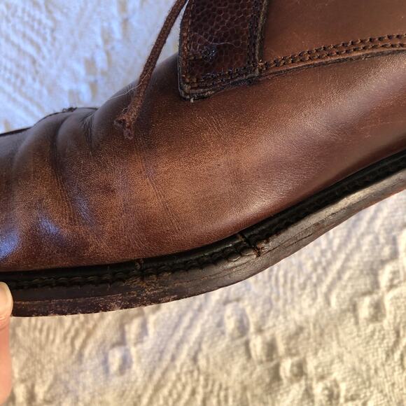 Belvedere Firenze Italian Made 10.5M Lace-Up Oxfords w/ Reptile Trim – Needs TLC - Picture 12 of 12